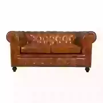 Chesterfield Style Leather 2 Seater Sofa